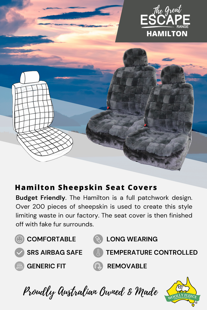 Hamilton Sheepskin Seat Covers Woolly Fleece Australia
