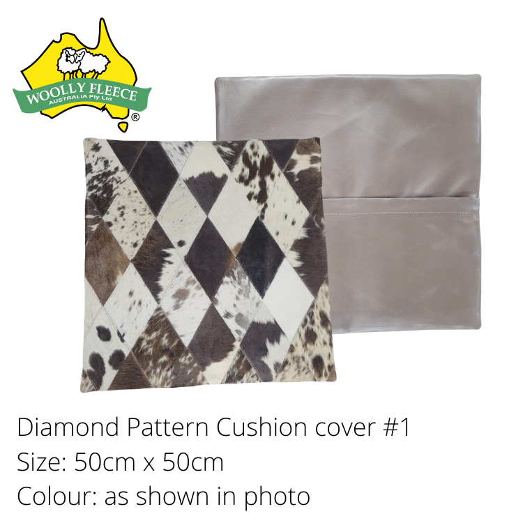 Cowhide Cushion cover - Diamond, 50cmx50cm