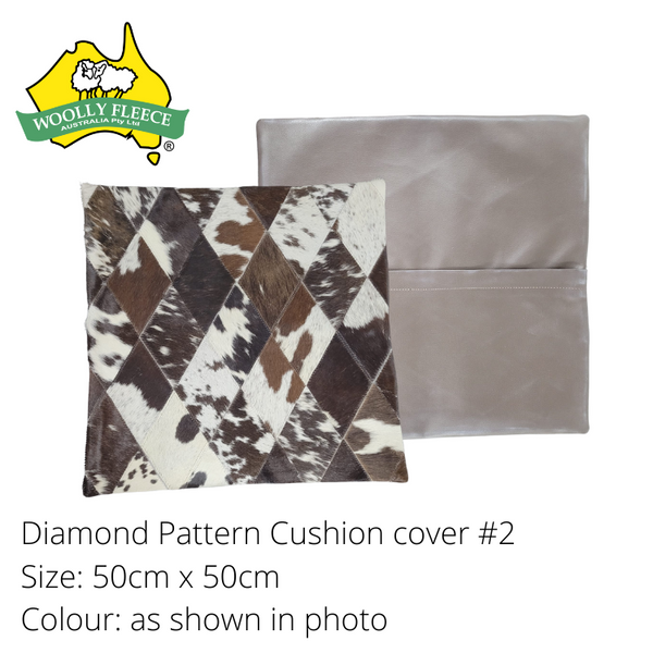 Cowhide Cushion cover - Diamond, 50cmx50cm