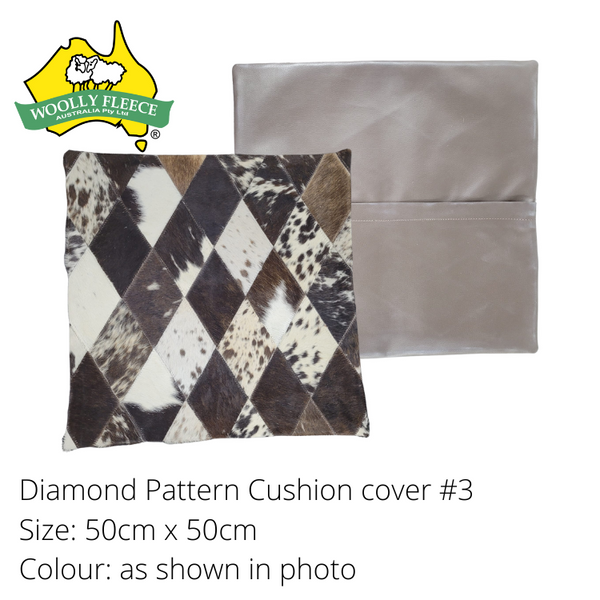 Cowhide Cushion cover - Diamond, 50cmx50cm