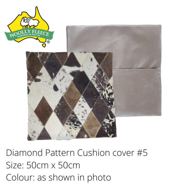 Cowhide Cushion cover - Diamond, 50cmx50cm