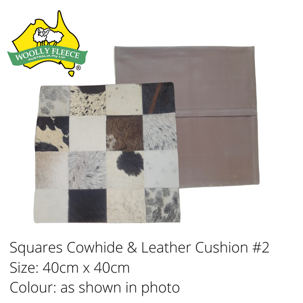 Cowhide Cushion cover - Squares, 40cmx40cm