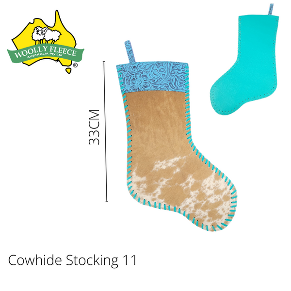 Cowhide Christmas Stockings