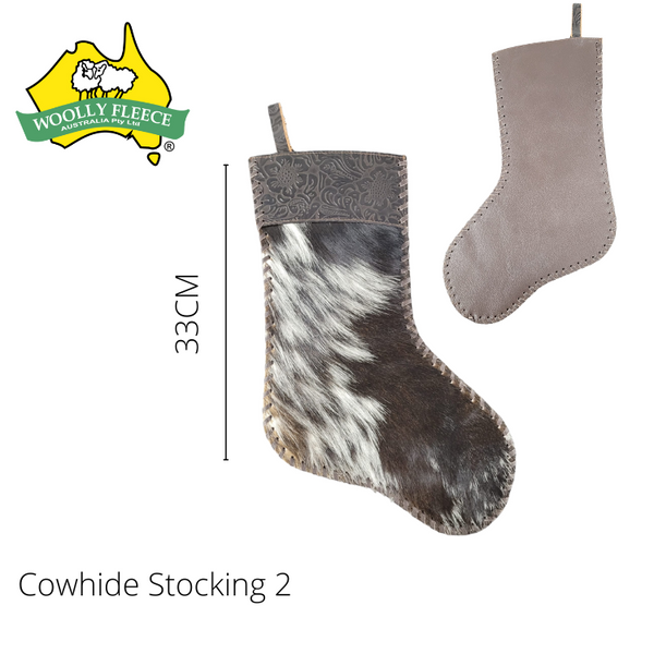 Cowhide Christmas Stockings