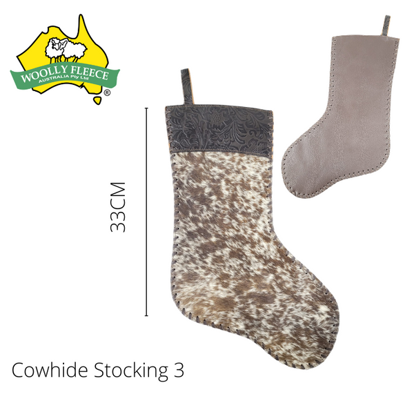 Cowhide Christmas Stockings