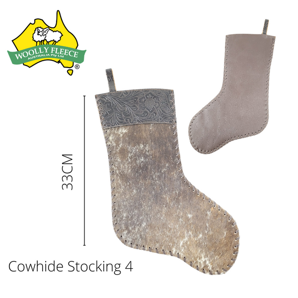 Cowhide Christmas Stockings