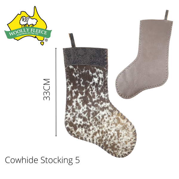 Cowhide Christmas Stockings