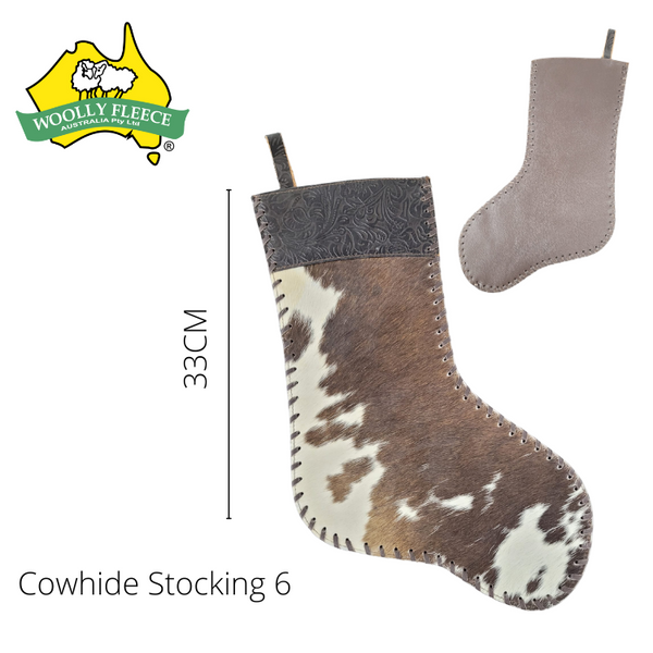 Cowhide Christmas Stockings