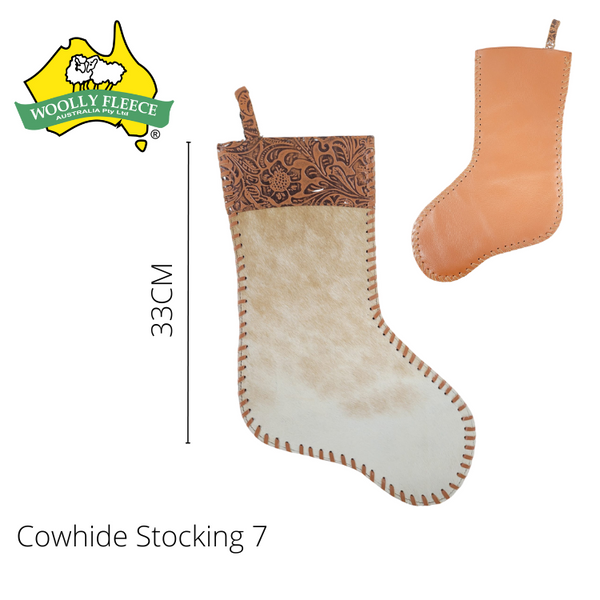 Cowhide Christmas Stockings