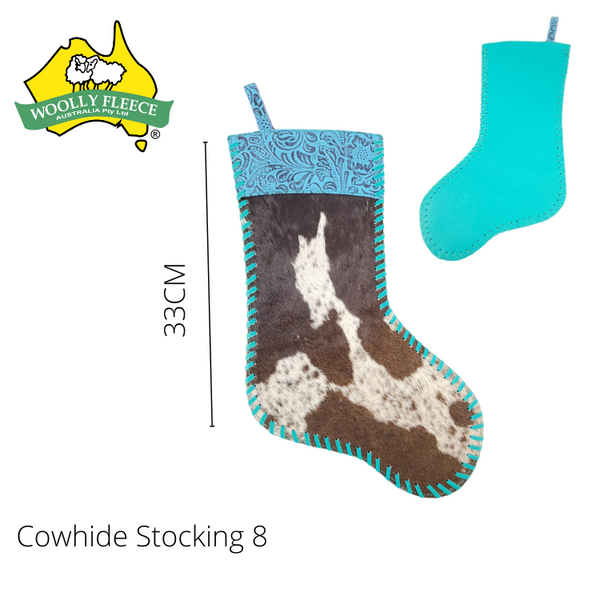 Cowhide Christmas Stockings