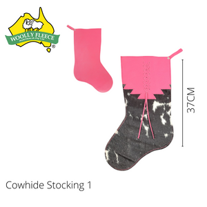 Cowhide Christmas Stockings