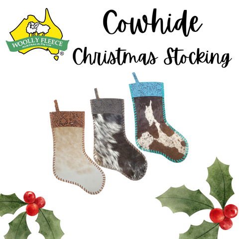 Cowhide Christmas Stockings