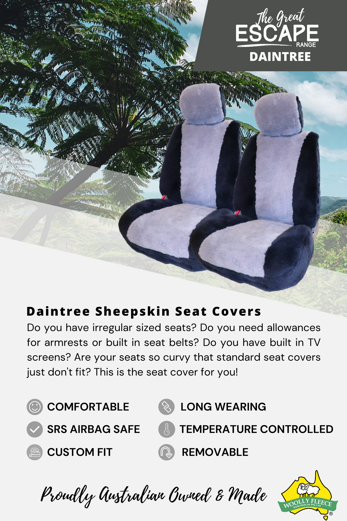 Daintree Sheepskin Seat Covers