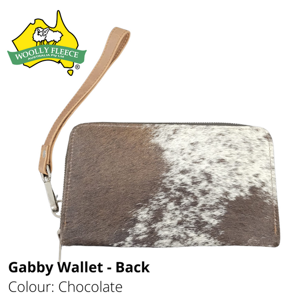Gabby - Cowhide and Leather wallet with wrist strap