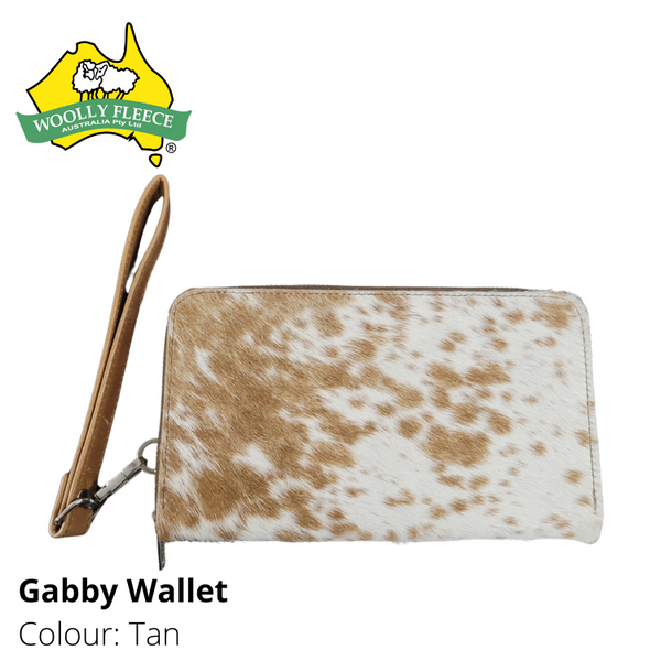 Gabby - Cowhide and Leather wallet with wrist strap