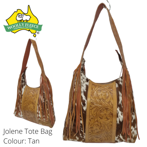 Jolene Tote Bag with hand carving