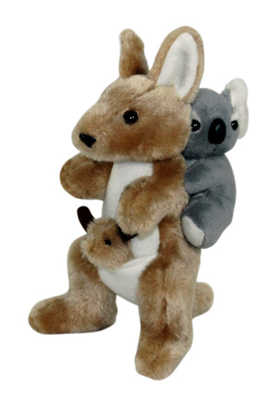 WF TOY KANGAROO WITH JOEY &amp; KOALA 23CM