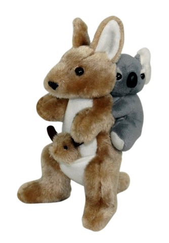 WF TOY KANGAROO WITH JOEY &amp; KOALA 23CM