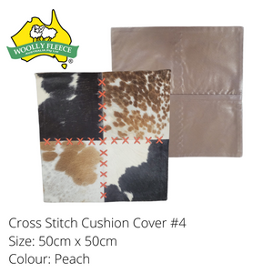 Cowhide Cushion cover - Cross Stitch, 50cmx50cm