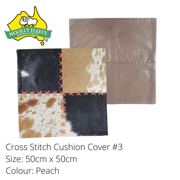 Cowhide Cushion cover - Cross Stitch, 50cmx50cm