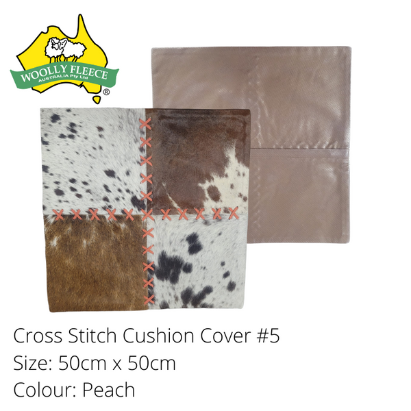 Cowhide Cushion cover - Cross Stitch, 50cmx50cm