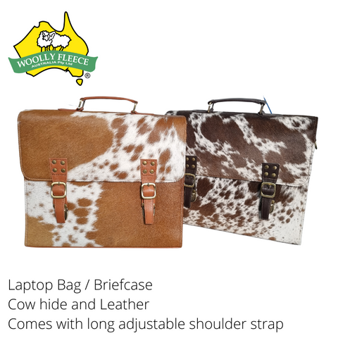 Leather Bag - Cowhide Briefcase - Laptop Bag