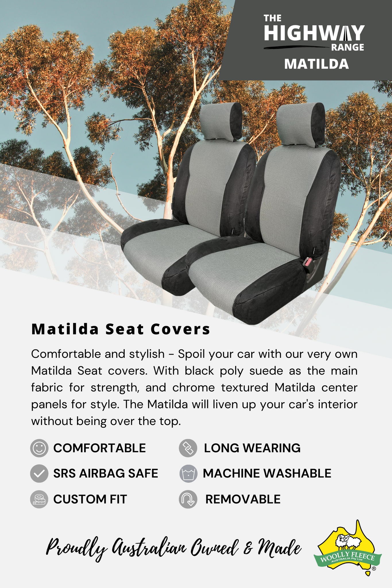 Matilda Fabric Seat Covers - The Highway Range