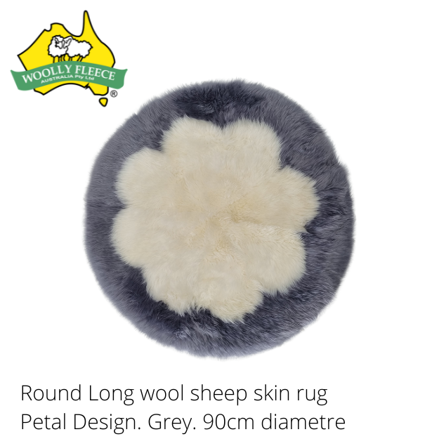 Home Decor - Petal Design Long wool rug, Round 90cm