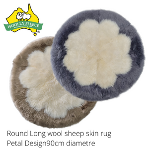 Home Decor - Petal Design Long wool rug, Round 90cm