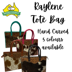 RAYLENE TOTE BAG WITH HAND CARVING