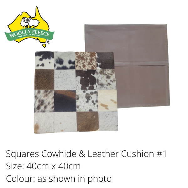 Cowhide Cushion cover - Squares, 40cmx40cm