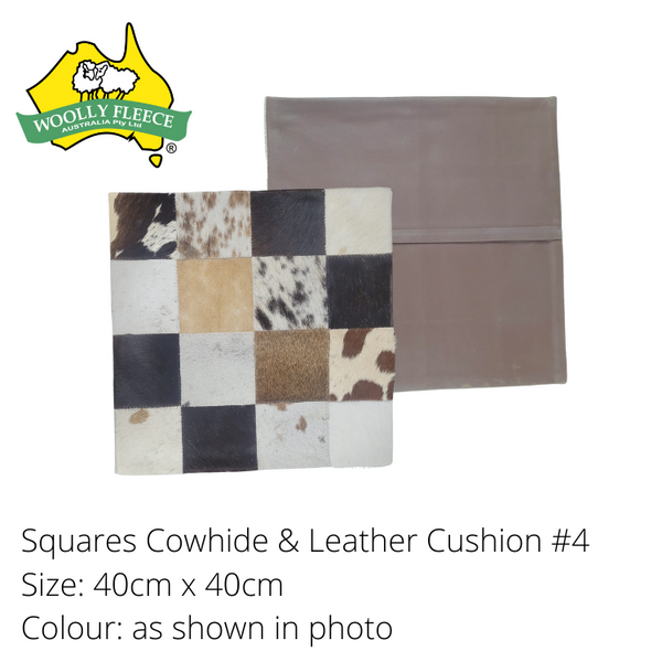 Cowhide Cushion cover - Squares, 40cmx40cm