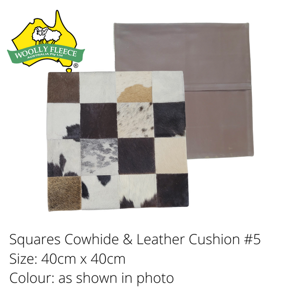 Cowhide Cushion cover - Squares, 40cmx40cm