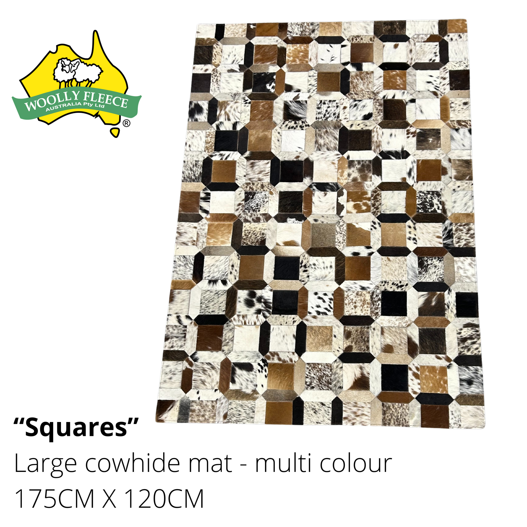 DESIGNER COW HIDE MATS - RECTANGLE SHAPE