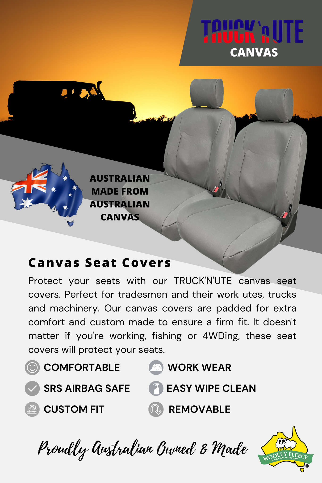 Truck n Ute  - Canvas Seat Covers for cars