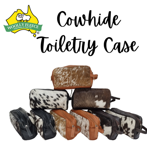 Cowhide & Leather Toiletry Case