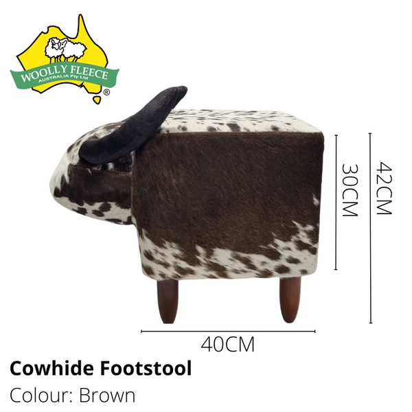 COWHIDE FOOTSTOOL