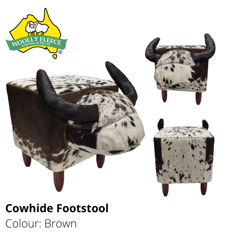 COWHIDE FOOTSTOOL