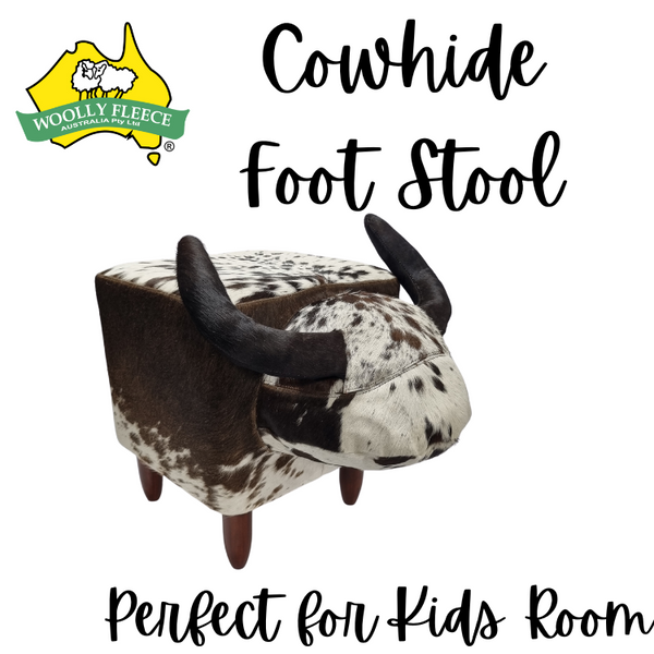 COWHIDE FOOTSTOOL