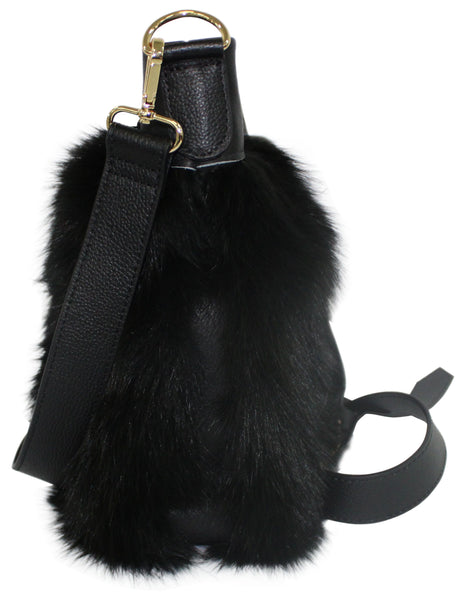 Leather Bag - Fox fur trim