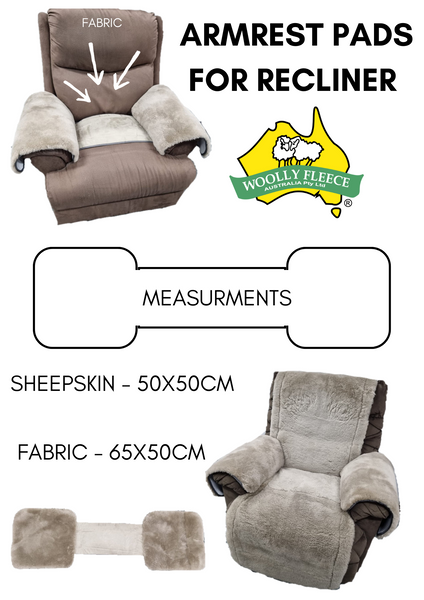 Recliner - Sheepskin Armrest Covers (Covers 1 x Pair of Armrests)