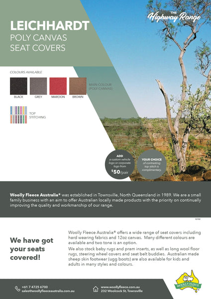 Leichhardt Poly Canvas Seat Covers - The Highway Range
